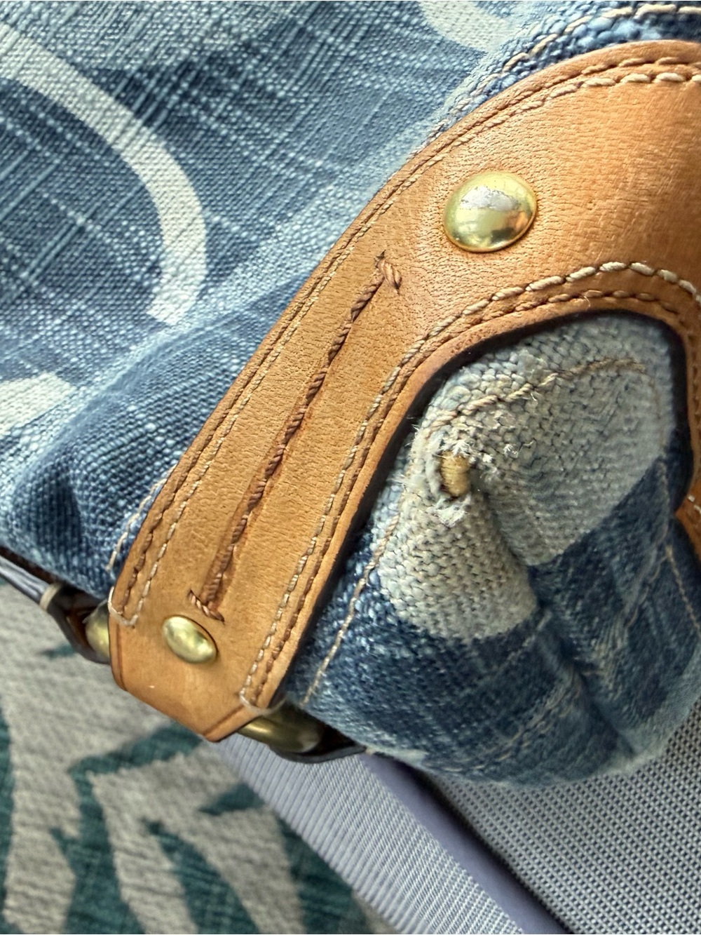 Coach Vintage 12197 Carly Blue Denim Signature “C” with Braided Leather Strap - Picture 10 of 16